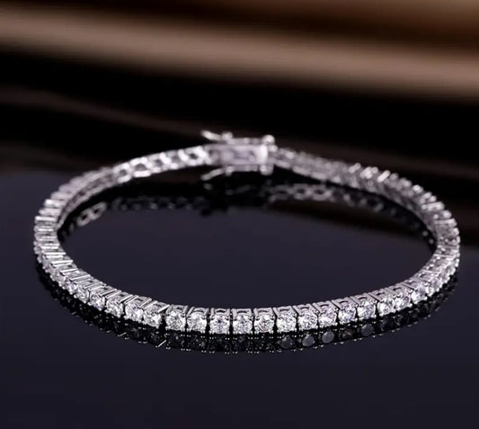 1 Pc Sterling Silver Diamond Tennis Bracelet